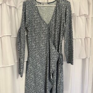 Hollister Navy Floral Long Sleeve Dress